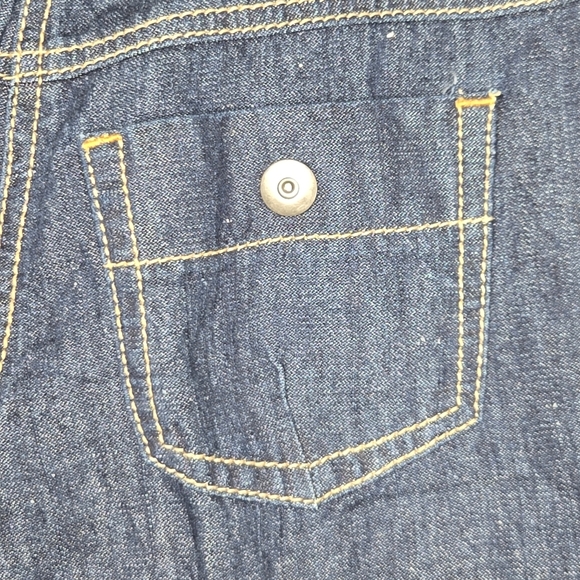 Ann Taylor LOFT Petites Linen Blend Dark Wash Wide Leg Capri Denim Jeans Size 2P - Picture 6 of 9